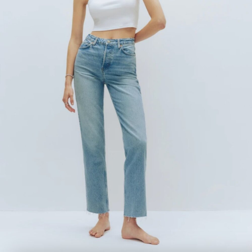 Reformation Cynthia High Rise Straight Cropped Jeans Worn Only Once
